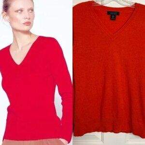 Talbots Women's V-Neck Cashmere Sweater - Red